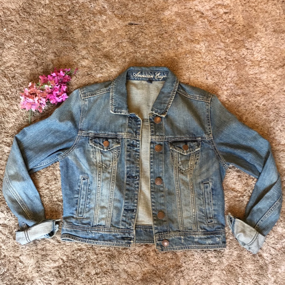 American Eagle Distressed Jean Jacket
